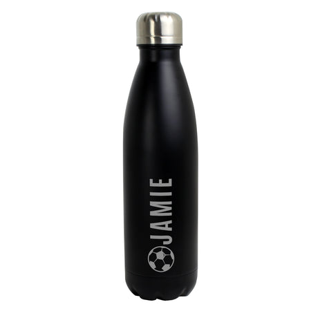 Personalised Black Metal Football Drinks Bottle: 5 - Water Bottles By Gift Moments