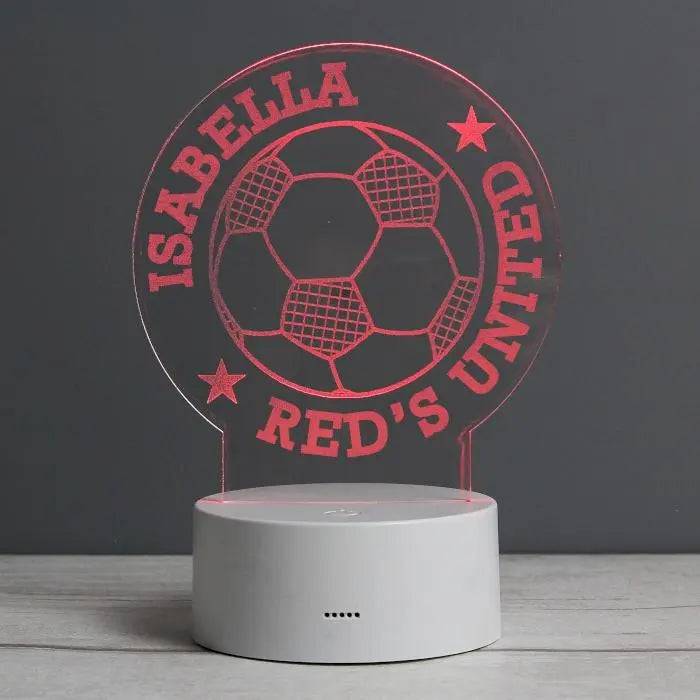 Personalised Football LED Colour Changing Night Light: 4 - LED Lighting By Gift Moments