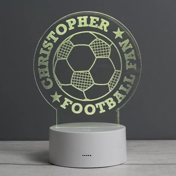 Personalised Football LED Colour Changing Night Light: 6 - LED Lighting By Gift Moments