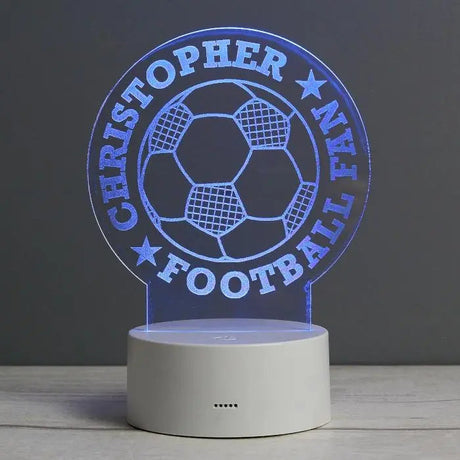 Personalised Football LED Colour Changing Night Light: 3 - LED Lighting By Gift Moments