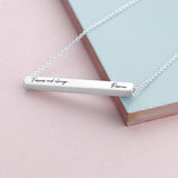 Personalised Forever and Always Horizontal Bar Necklace Silver - Jewellery at Gift Moments