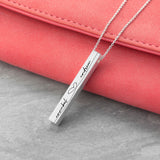 Personalised Forever & Always Vertical Bar Necklace Silver - Jewellery at Gift Moments