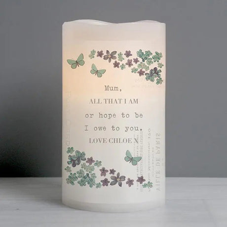 Personalised Forget Me Not LED Candle: 1 - LED Lighting By Gift Moments