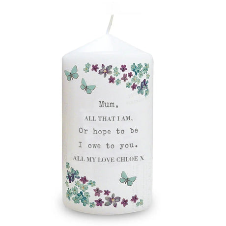 Personalised Forget Me Not Candle: 3 - Candles By Gift Moments