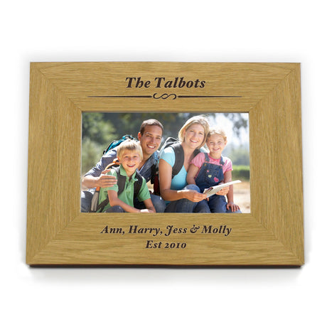 Personalised Oak Finish Landscape Photo Frame: 5 - Photo Frames By Gift Moments