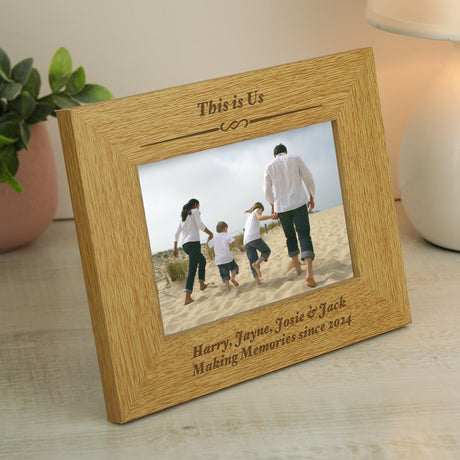 Personalised Oak Finish Landscape Photo Frame: 1 - Photo Frames By Gift Moments