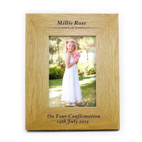 Personalised 4x6 Oak Finish Photo Frame: 4 - Photo Frames By Gift Moments