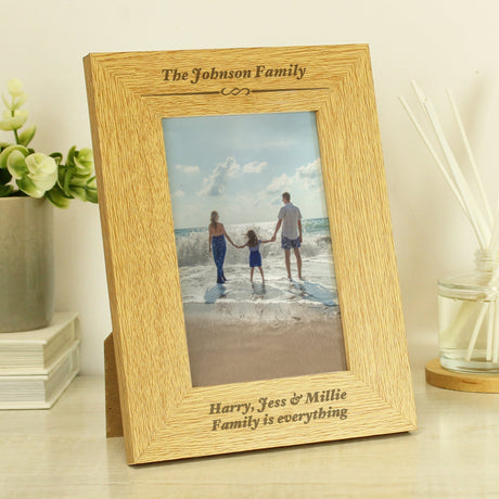 Personalised 4x6 Oak Finish Photo Frame: 1 - Photo Frames By Gift Moments