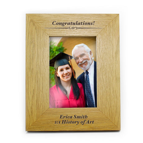 Personalised 4x6 Oak Finish Photo Frame: 5 - Photo Frames By Gift Moments