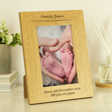 Personalised 4x6 Oak Finish Photo Frame: 2 - Photo Frames By Gift Moments