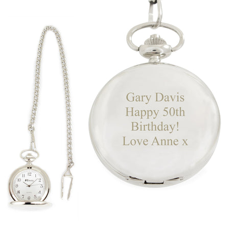 Personalised Chrome Pocket Fob Watch: 6 - Watches By Gift Moments