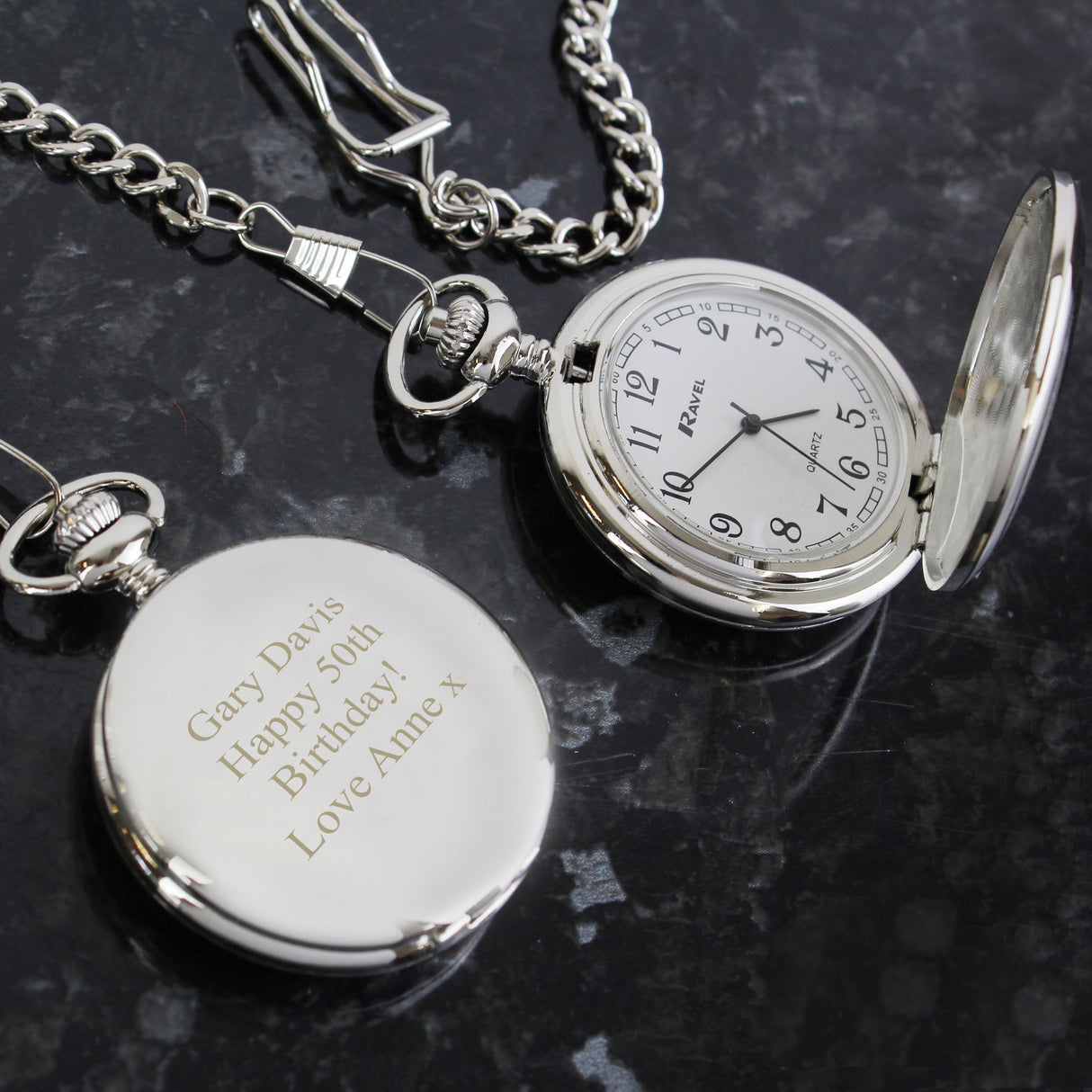 Personalised Chrome Pocket Fob Watch: 3 - Watches By Gift Moments