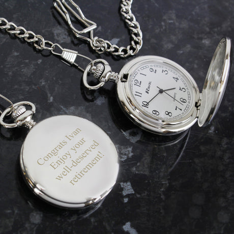 Personalised Chrome Pocket Fob Watch: 2 - Watches By Gift Moments