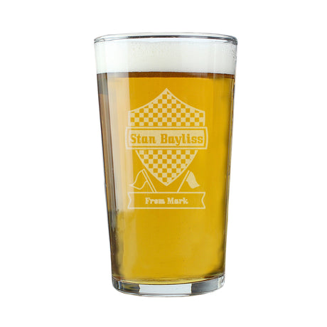 Personalised Formula 1 Pint Glass Gift: 2 - Beer Glasses By Gift Moments