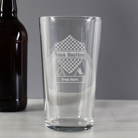 Personalised Formula 1 Pint Glass Gift: 3 - Beer Glasses By Gift Moments