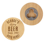 Personalised Bamboo Bottle Opener Coaster: 5 - Coasters By Gift Moments