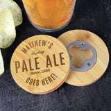 Personalised Bamboo Bottle Opener Coaster: 1 - Coasters By Gift Moments