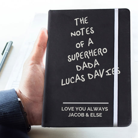 Personalised Black Hardback Notebook A5: 2 - Notebooks By Gift Moments