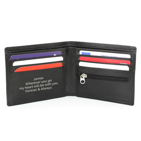 Personalised Black Leather Wallet: 4 - Wallets & Money Clips By Gift Moments