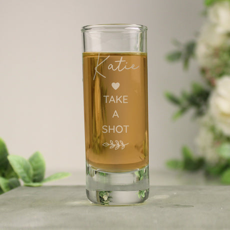 Personalised Botanical Shot Glass: 4 - Shot Glasses By Gift Moments