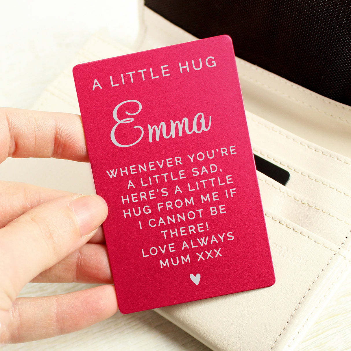 Personalised Free Text Cerise Wallet Card: 1 - Wallet Cards By Gift Moments