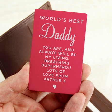 Personalised Free Text Cerise Wallet Card: 6 - Wallet Cards By Gift Moments