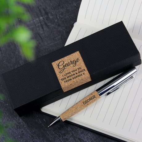 Personalised Cork Pen Set: 2 - Pens & Pencils By Gift Moments