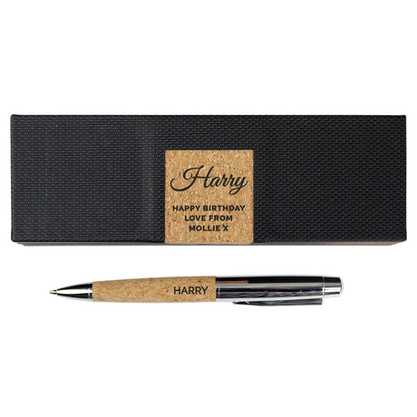 Personalised Cork Pen Set: 5 - Pens & Pencils By Gift Moments