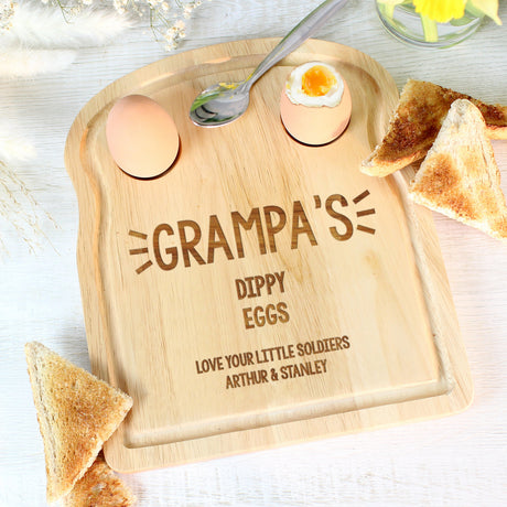 Personalised Egg & Toast Serving Board: 2 - Egg Cups By Gift Moments