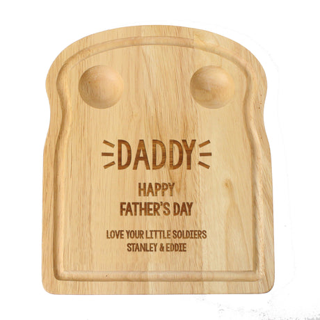 Personalised Egg & Toast Serving Board: 5 - Egg Cups By Gift Moments