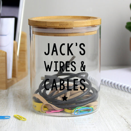 Personalised Glass Jar with Bamboo Lid: 3 - Storage By Gift Moments