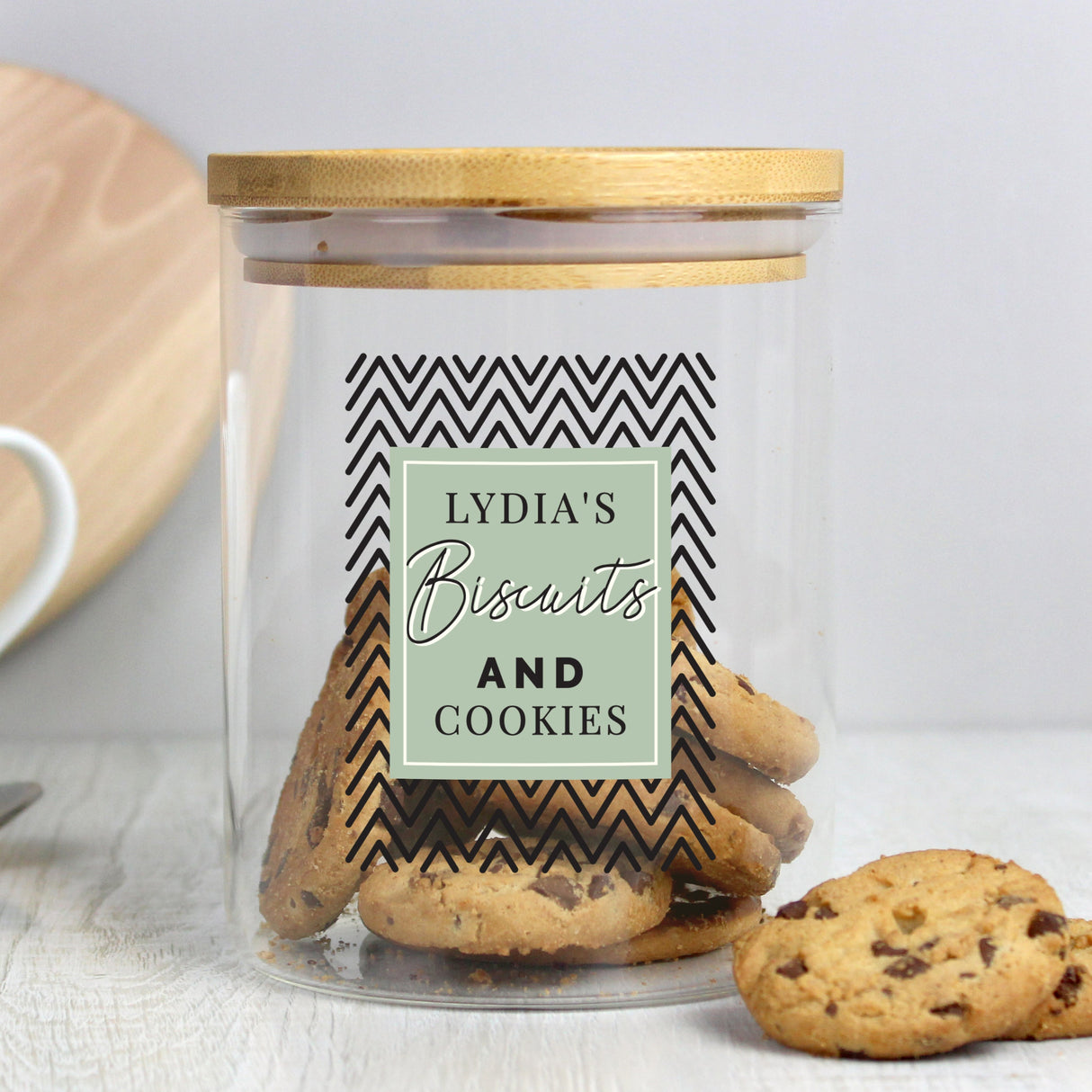 Personalised Glass Jar with Bamboo Lid: 4 - Storage By Gift Moments