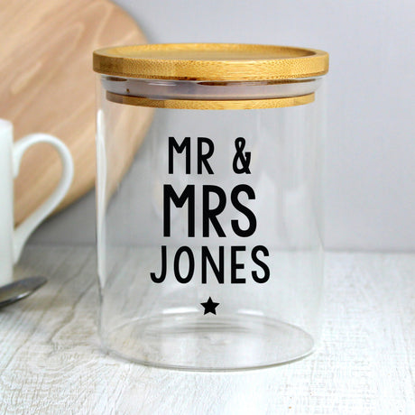 Personalised Glass Jar with Bamboo Lid: 5 - Storage By Gift Moments