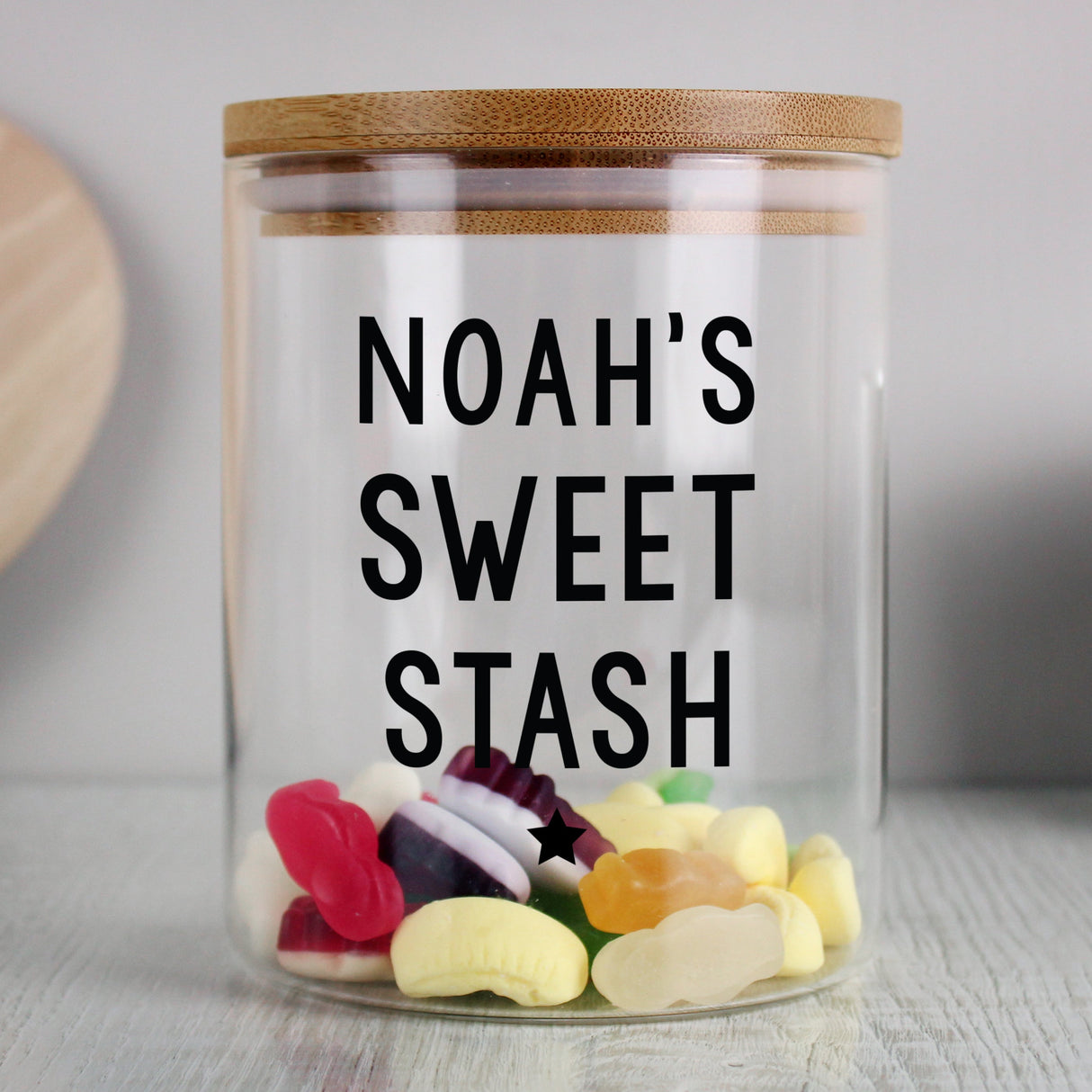 Personalised Glass Jar with Bamboo Lid: 6 - Storage By Gift Moments