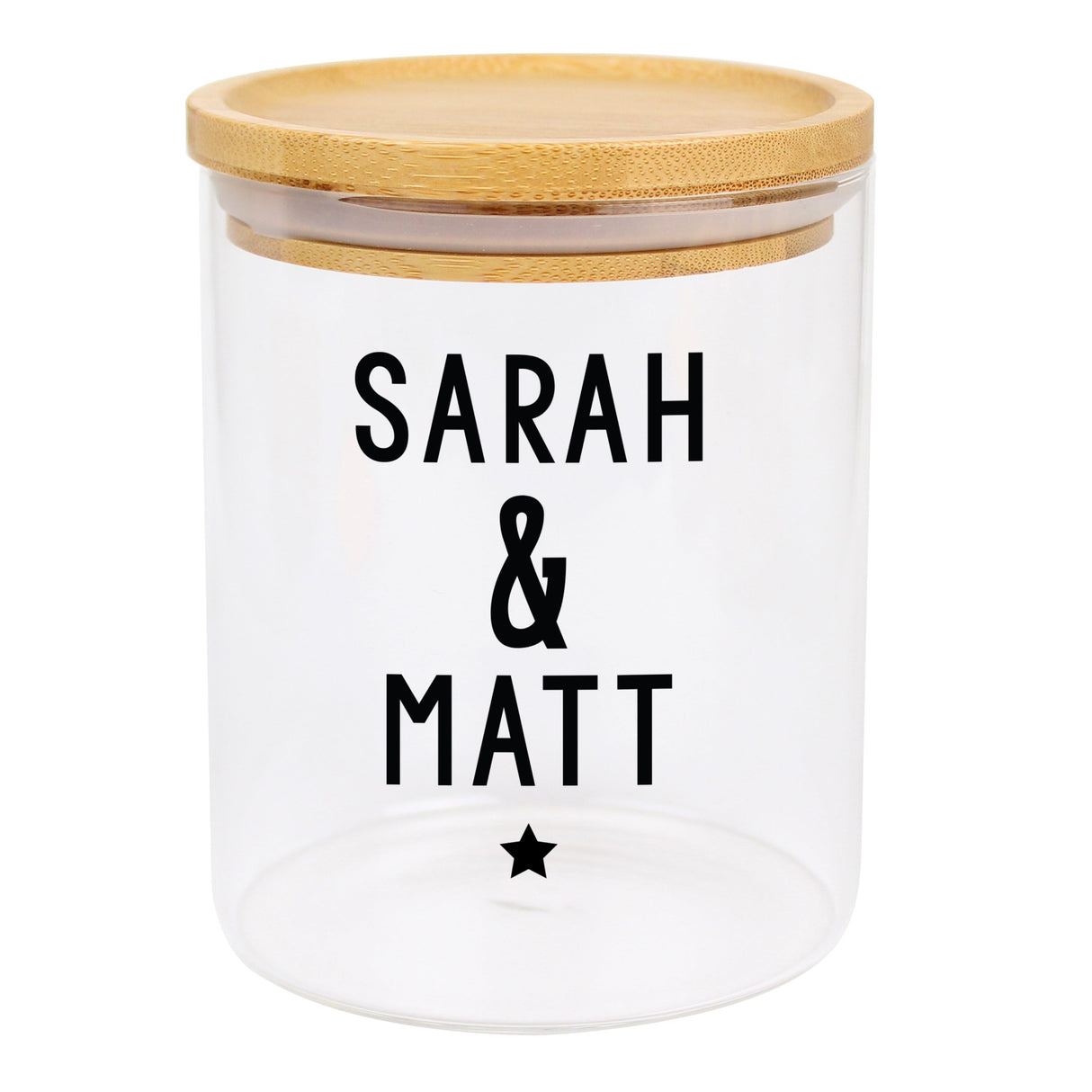 Personalised Glass Jar with Bamboo Lid: 8 - Storage By Gift Moments