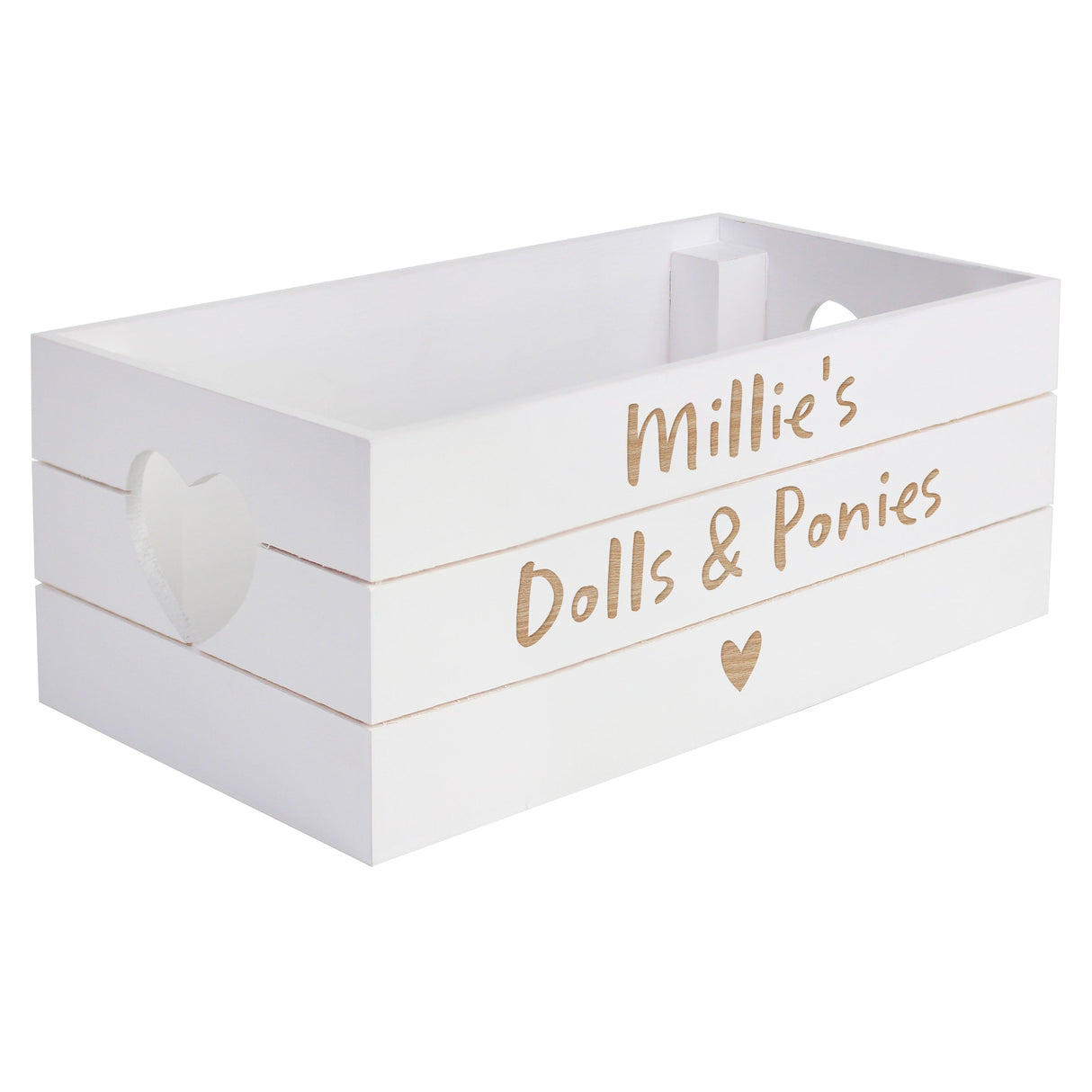 Personalised White Wooden Heart Crate: 5 - Storage By Gift Moments