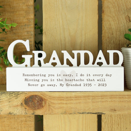 Personalised Heart Wooden Grandad Ornament: 2 - Ornaments By Gift Moments