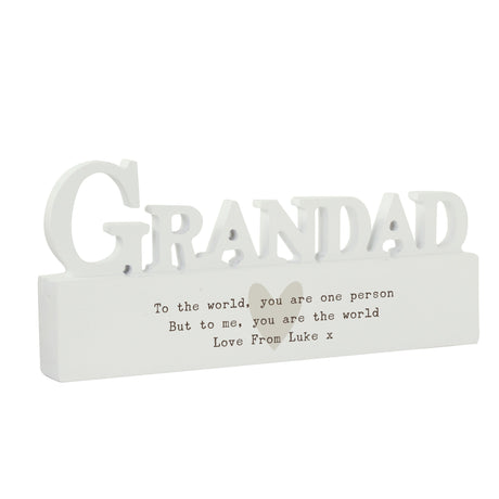 Personalised Heart Wooden Grandad Ornament: 5 - Ornaments By Gift Moments