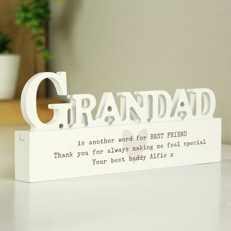 Personalised Heart Wooden Grandad Ornament: 4 - Ornaments By Gift Moments