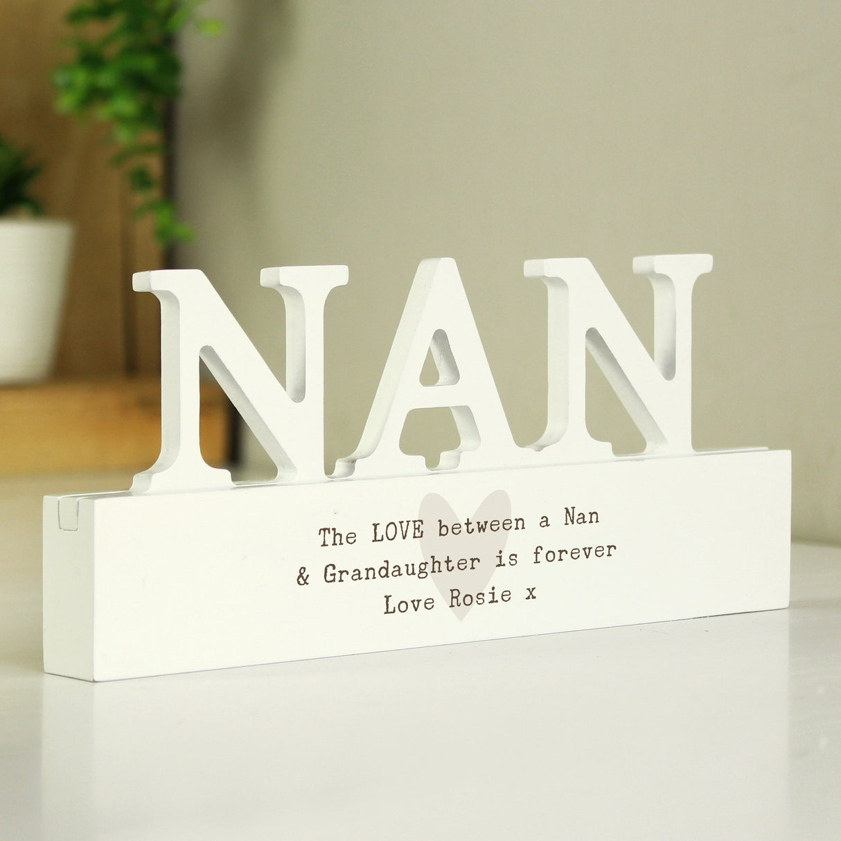 Personalised Heart Wooden Nan Ornament: 1 - Ornaments By Gift Moments