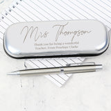 Personalised Chrome Pen and Box Set: 1 - Pens & Pencils By Gift Moments