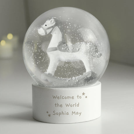 Personalised Free Text Rocking Horse Glitter Snow Globe: 1 - Snow Globes By Gift Moments