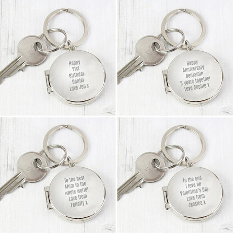 Personalised Round Photo Keyring: 4 - Keyrings By Gift Moments