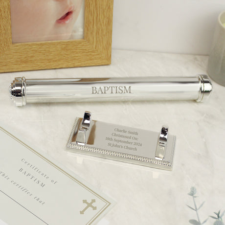 Personalised Silver Plated Certificate Holder: 2 - Certificate Holders By Gift Moments