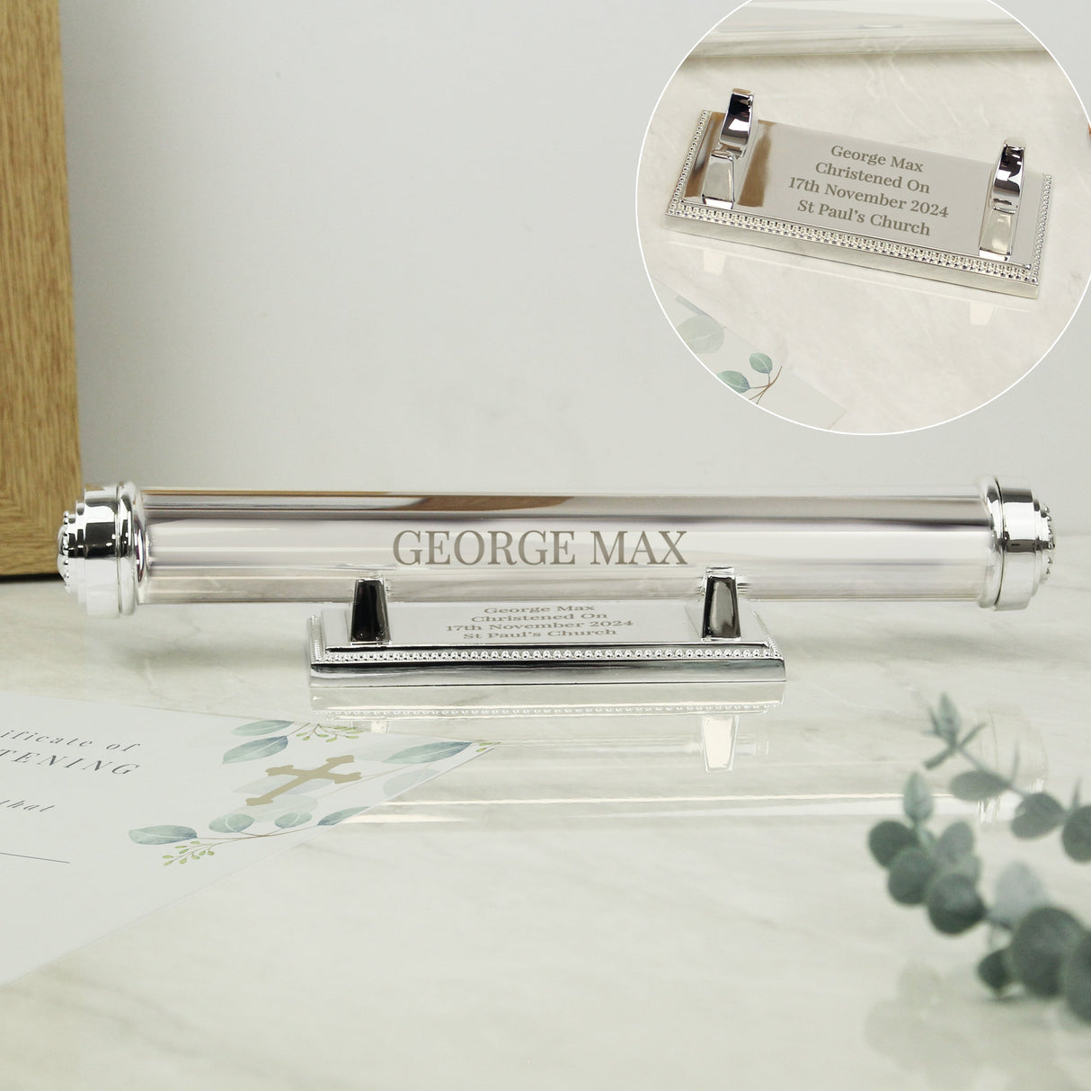 Personalised Silver Plated Certificate Holder: 10 - Certificate Holders By Gift Moments