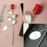 Personalised Free Text Silver Plated Red Rose: 2 - Keepsakes By Gift Moments