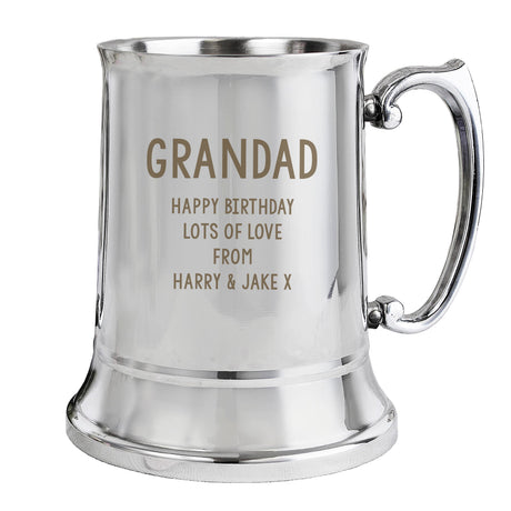 Personalised Stainless Steel Tankard: 3 - Tankards By Gift Moments