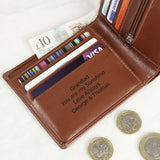 Personalised Tan Leather Wallet: 2 - Wallets & Money Clips By Gift Moments