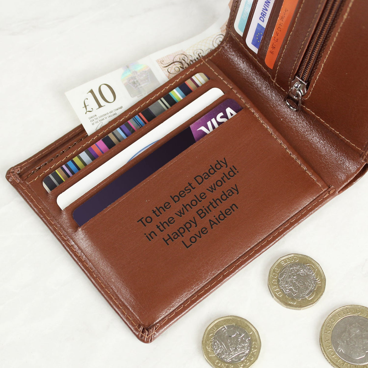 Personalised Tan Leather Wallet: 1 - Wallets & Money Clips By Gift Moments