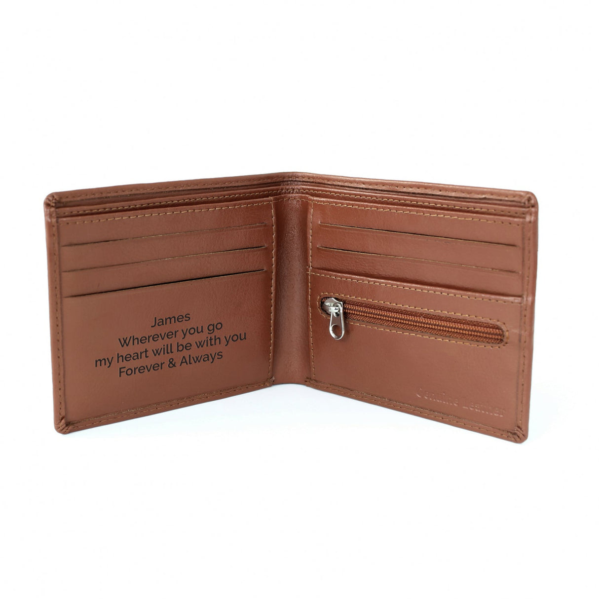 Personalised Tan Leather Wallet: 5 - Wallets & Money Clips By Gift Moments